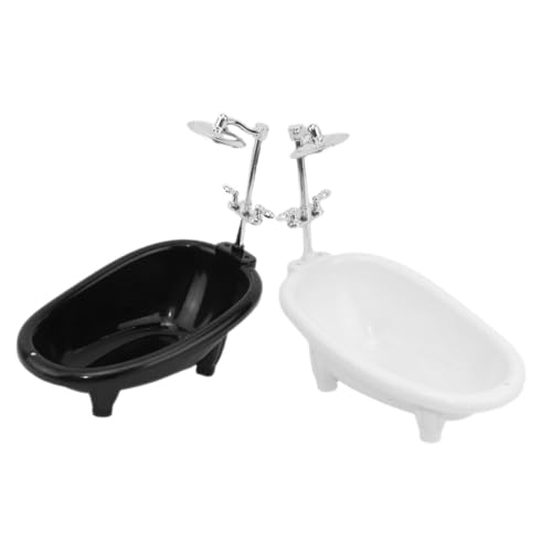 Kisangel 2er Set Badezimmerzubehör Puppe Badewanne Babybadwanne Simulation Möbel Mini Plastik von Kisangel