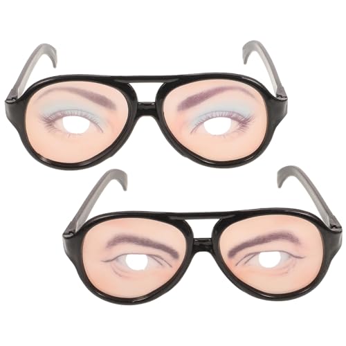 Kisangel 2er Set lustige Brillen für Halloween, Scherzbrillen mit verrückten Augen, Party-Requisiten für Erwachsene, Mehrfarbig aus Kunststoff von Kisangel
