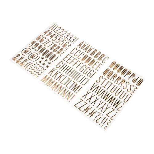 Kisangel 3 Blätter Goldene Buchstabenaufkleber Selbstklebende Zahlen und Symbolsticker Edle Scrapbook und DIY Bastelsticker Auffällige Initialen für Kreative Kunstprojekte von Kisangel