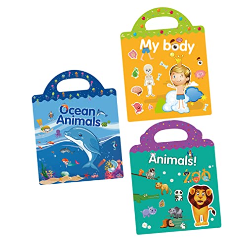 Kisangel 3 Buchaufkleber selber Machen Stickerbuch für süßes Stickerbuch Stickerbücher für Sticker Books Aufkleberbuch für Kinderstockbücher Papier von Kisangel