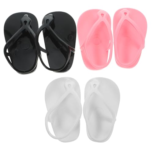 Kisangel Zubehör 3 Paar Mini-puppenschuhe Für Kleinkinder Spielzeug Dekorative Hausschuhe Für Jungen Und Mädchen Zufällige Farbe von Kisangel
