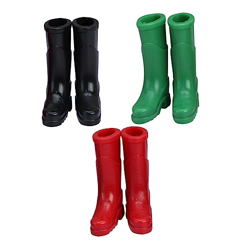 Kisangel 3 Paare Simulation Regenstiefelmodell Mini Klein Puppenhaus-Regenstiefel Simulation Schuhdekore Simulationsschuhe Spielzeughausverzierung Plastik von Kisangel