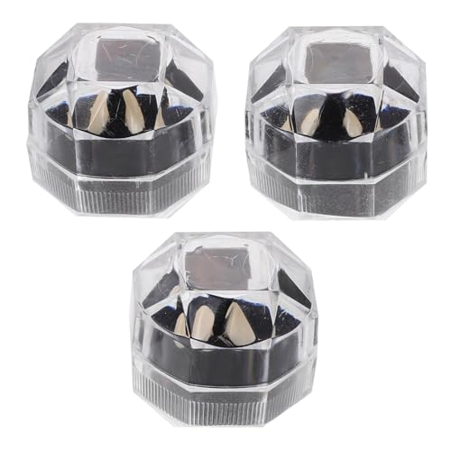 Kisangel 3 Paare Vampirzähne Medizinisches Resin Halloween Cosplay Kostüm Partygebiss Unisex Sicher Geruchlos ohne Kleber mit Aufbewahrungsbox von Kisangel