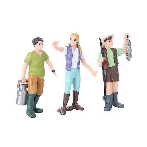 Kisangel 3 STÜCKE Teiliges Farm Figuren aus Hochwertigem Detailgetreue Sandtisch Dekoration Realistische Simulation Ländlicher Szenen Langlebig und Kratzfest für DIY Modellbau und Kreative von Kisangel