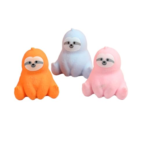 Kisangel 3 STÜCKE Teiliges Faultier quetschspielzeug Dehnbares Stressabbau und Erwachsene Weiches Sensorik Squeeze Tool als Partyspaß und Emotionaler Stresslöser Zufällige Zufällige Farbe von Kisangel