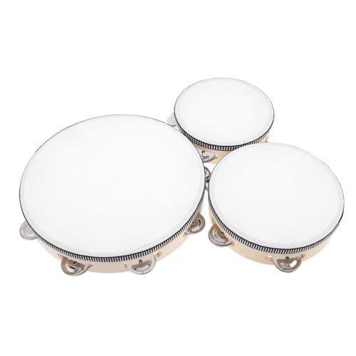 Kisangel 3 STÜCKE Teiliges Holz Tamburin Kleine Percussion Instrumente für Handheld Rhythmusspielzeug für Kindergarten Lehrer Tanz Musikunterricht von Kisangel