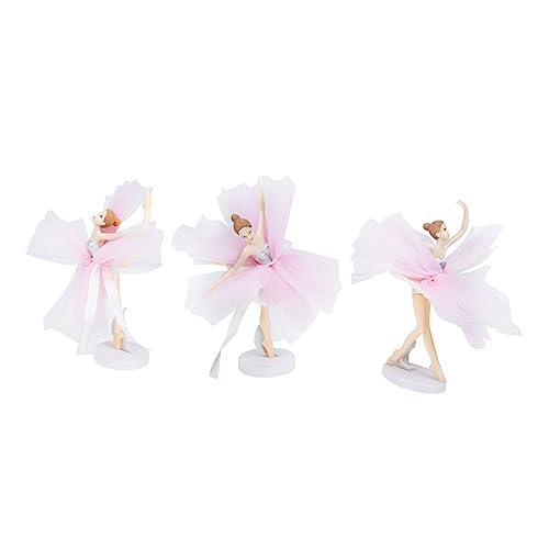 Kisangel 3 Sätze Ballerina Cake Topper Teiliges mit Weißen und Rosa Balletttänzerinnen Wiederverwendbare Tortendeko für Geburtstag Party Konfirmation und Festliche Kuchenverzierung von Kisangel