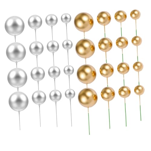 Kisangel 3 Sätze Kuchen-kugel-dekoration Hichzeitstortendeko Hochzeitstorten Dekoration Tortenzubehör Geburtstag Cupcake Topper Kuchen Picks Hochzeits-cupcake-topper Schaum 40 Stück * 3 von Kisangel