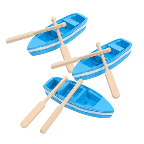 Kisangel 3 Sätze Resin Micro Landschaft Boote Miniatur Modell Ornamente für DIY Bonsai Garten Dekoration Realistisch Gestaltete Dreidimensionale Figuren für Sammler von Kisangel