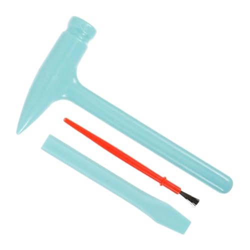 Kisangel 3 Sätze Teiliges Ausgrabungs Werkzeugset aus Robustem Hammer Pinsel und Meißel Fördert Kreativität Feinmotorik und Logisches bei Kindern für Fantasievolles Rollenspiel und von Kisangel