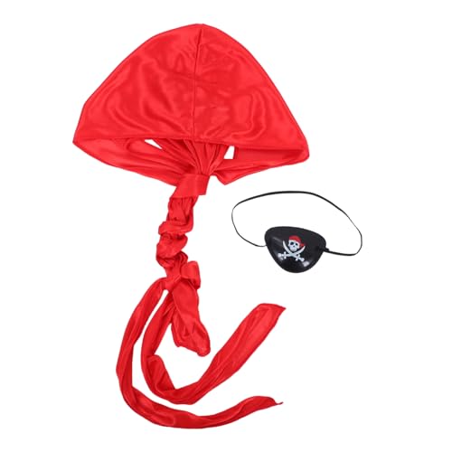 Kisangel 3 Satz Piratenkostüm mit Hut Augenklappe und Halstuch Authentisches Piraten Accessoire für Halloween Karneval Geburtstagsfeier und Rollenspiel Leicht und Tragbar von Kisangel