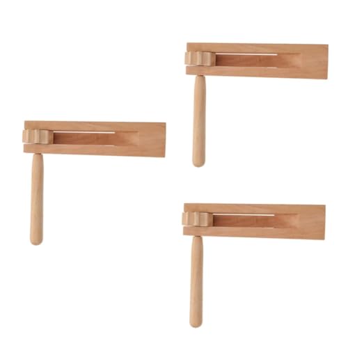 Kisangel 3 Stck Holz Ratsche Schlaginstrument Musikspielzeug für Leicht Tragbar Langlebig Fördert Musikalisches Talent Rhythmusgefühl Geeignet für Jungen Mädchen von Kisangel