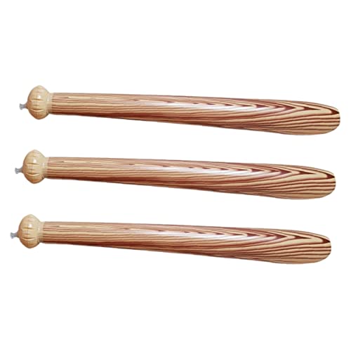 Kisangel 3 Stück Aufblasbarer Baseballschläger Teiliges aus Sicherem Holzmaserung Design Leichtes Partyspielzeug für Erwachsene als Jubelstab und Geburtstagsdeko von Kisangel