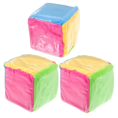Kisangel 3 Stück Große Würfel mit Transparenten Kartentaschen Weiche Stoffwürfel mit Sechs Seiten Bunte Lernwürfel für Pädagogisches für Klassenzimmer und Mathe-Spiele von Kisangel