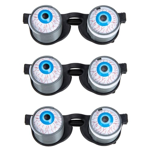 Kisangel 3 Stück Halloween Augäpfel Brille Lustige Maske für Partys Gruselige Augen Brillen für Halloween Feiern Leicht und Bequem für Scherzartikel und Kostüme von Kisangel