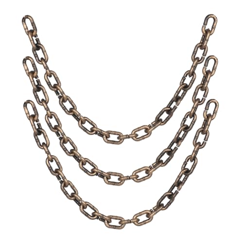 Kisangel 3 Stück Halloween Kunststoffketten Realistische Gruselige Deko Leichte Detailreiche Kostüm-Accessoires für Haunted House Party Cosplay und Bühnenauftritte Ringe Je Kette Lang von Kisangel