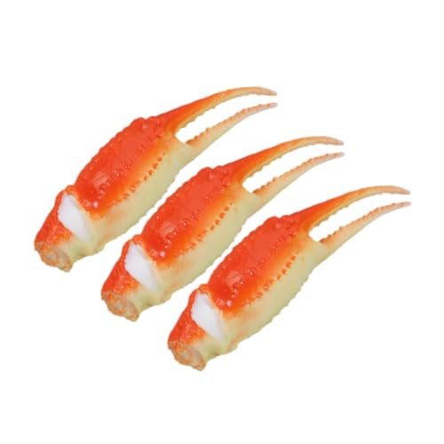 Kisangel 3 Stück Imitierte Krabbenbeine Partysimulation Krabbenschere Entzückende Simulation Einer Krabbenschere Realistisches Krabbenkrallenspielzeug DIY Liefert Orange PVC von Kisangel