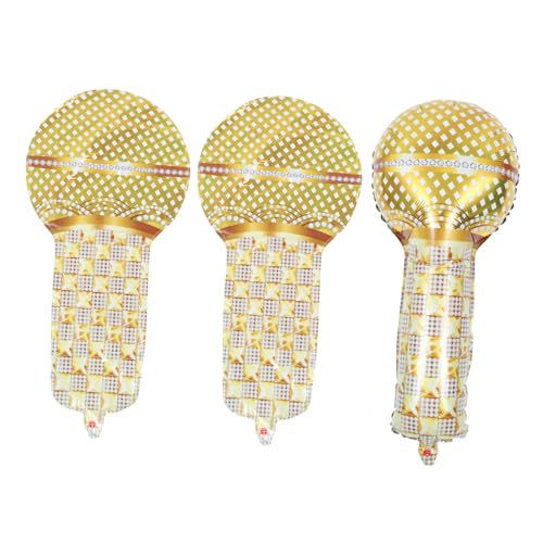 Kisangel 3stücke Aufblasbarer Mikrofon-ballon Aus Aluminiumfolie Dekoration Disco-mottoparty-foto-requisiten Für Erwachsene von Kisangel