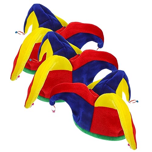 Kisangel 3 Stück Lustige Clown Hüte mit Glocken Farbenfrohes Karneval Kostüm Zubehör für Party Fasching Halloween Cosplay und Verkleidung Bequem und Auffällig von Kisangel