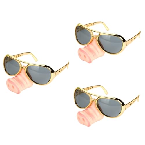 Kisangel 3 Stück Lustige Schweinenasen Sonnenbrille Goldfarbig Witzige Partybrille als Kostümzubehör für Halloween Karneval und Verkleidungen Langlebiges Material Unisex für Erwachsene Kisangel 3 Stück Lustige Schweinenasen Sonnenbrille Goldfarbig Witzige Partybrille als Kostümzubehör für Halloween Karneval und Verkleidungen Langlebiges Material Unisex für Erwachsene von Kisangel