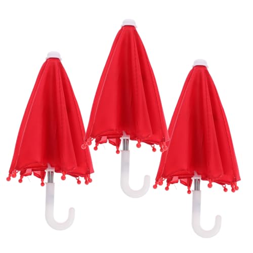 Kisangel 3 Stück Mini-Regenschirm für Puppe Zubehör winzige Hausminiaturmöbel Mini Doll Regenschirm Miniaturmodell Miniaturhausdekoration Polyester rot Kisangel 3 Stück Mini-Regenschirm für Puppe Zubehör winzige Hausminiaturmöbel Mini Doll Regenschirm Miniaturmodell Miniaturhausdekoration Polyester rot von Kisangel