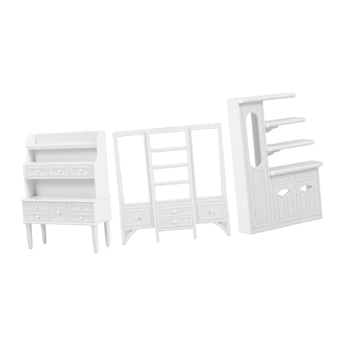 Kisangel 3 Stück Mini Schränke Puppen Miniaturmöbel Schränke Miniaturhausmöbel Winzige Vitrine Miniaturen Zusammenbau Der Schublade Mini Ungefärbte Möbel Modell Abs Weiß von Kisangel