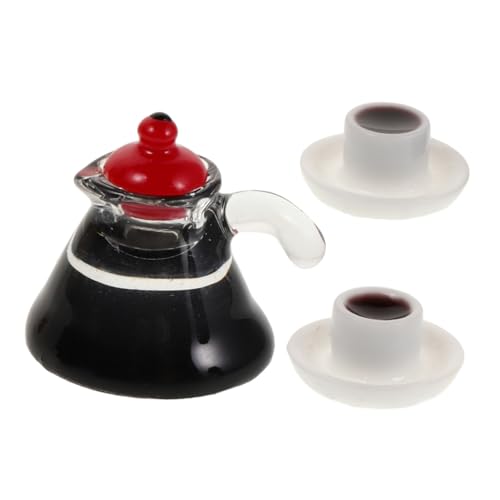 Kisangel 3 Stück Mini-kaffeekanne Mini-badezimmerspielzeug Kohlbeet-Puppen Woodzeez Puppenhaus-Grill Viktorianische Puppenhausmöbel Dollhouse Decor Miniaturfutterspielzeug Mini-Obst Plastik von Kisangel