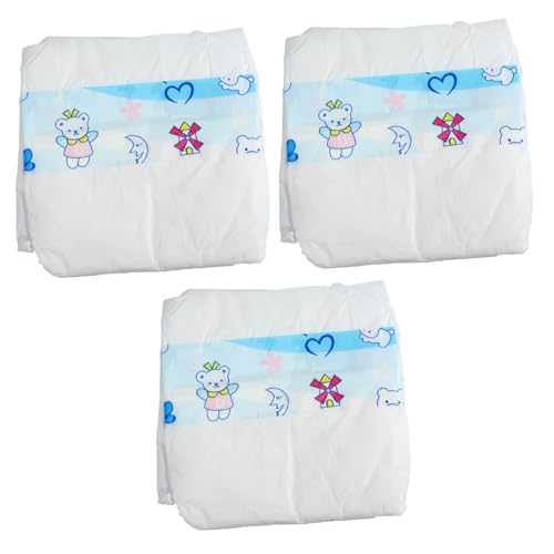 Kisangel 3 Stück Puppen-anziehwindel Babypuppe Windeln Puppen Zubehör Puppen-Foto-Requisiten Spielzeugpuppenhöschen Windelspielzeug Puppe Kostüm Hausrequisiten Plastik von Kisangel