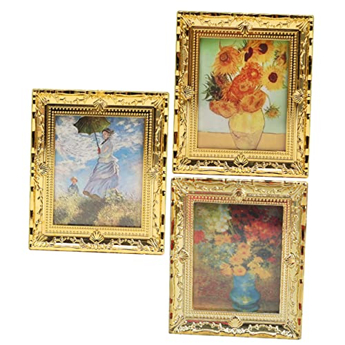 Kisangel Winziges Gemälde-Ornament Für Mini- 3-teilig Miniatur- - Maßstab 112 Miniatur-malerei Basteln von Kisangel