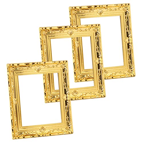 Kisangel 3 Stück Puppenhausrahmen für kinderspielzeug einen bilderrahmen dollhaus Toy Miniaturspielzeug aus Kunststoff verschleißfeste Miniaturmöbel Plastik Golden Kisangel 3 Stück Puppenhausrahmen für kinderspielzeug einen bilderrahmen dollhaus Toy Miniaturspielzeug aus Kunststoff verschleißfeste Miniaturmöbel Plastik Golden von Kisangel