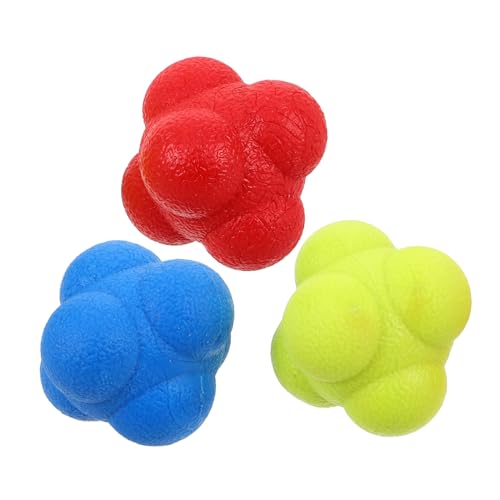 Kisangel 3 Stück Reaktionsball Fitnessball fitnesszubehör Sportausrüstung Tragbarer Trainingsball Übungsball Reaktionsbälle für Sport Reflexball Reaktionskugeln Boxen Reflexball von Kisangel