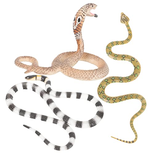 Kisangel 3 Stück Reptilienmodellspielzeug Schlangenfigur Schlangenstatue Krabbelspielzeug kinderspielzeug realistische Schlange Simulation von Tierornamenten Schlangenminiatur PVC von Kisangel