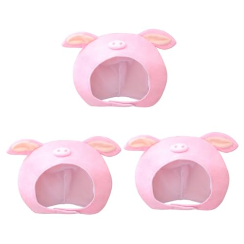 Kisangel 3 Stück Schweinehut mit Großen Ohren Verstellbare Kurzform Schweinekopf Mütze für Karneval Kostümfeiern und Foto Requisiten Lustiges Cosplay Accessoire für Jungen und Erwachsene von Kisangel