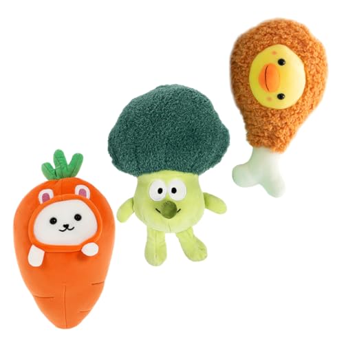 Kisangel 3 Stück Simulierte Lebensmittelpuppe Babynahrung Puppe Essen Plüschpuppe Gemüsepuppe plüschpuppe pflanzlich Karottenpuppe Karotte Plüschpuppe gefüllte Plüschtiere Stoff von Kisangel