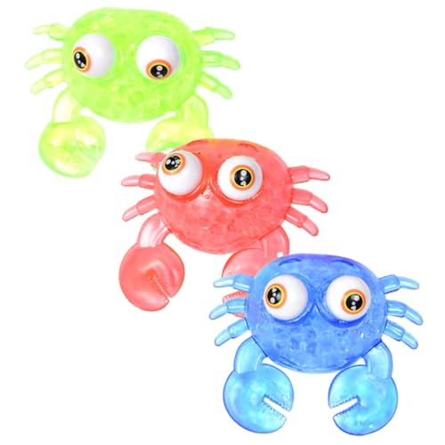 Kisangel 3 Stück Stressabbau Quetschspielzeug Teiliges Krabbenform TPR Material Langlebig Tragbar für Erwachsene als und Schreibtischdeko Zufällige Farbe Zufällige Farbe von Kisangel