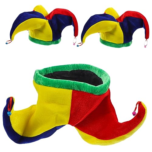 Kisangel 3 Stück Teiliges Clown Hut mit Glocken Halloween Kostüm Zubehör Bunte Karnevalsmütze für Fasching Lustige und Cosplay Performance Komfortabel und Dekorativ Kisangel 3 Stück Teiliges Clown Hut mit Glocken Halloween Kostüm Zubehör Bunte Karnevalsmütze für Fasching Lustige und Cosplay Performance Komfortabel und Dekorativ von Kisangel