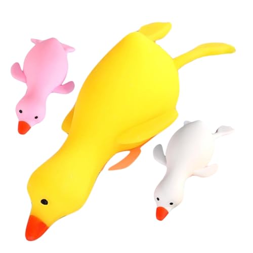 Kisangel 3 Stück Teiliges Dekompressionsspielzeug Weißer Gänse Squeeze stressball Lustiges Weiches Dehnbares Anti Stress und Erwachsene Tragbar für Party und Alltag von Kisangel
