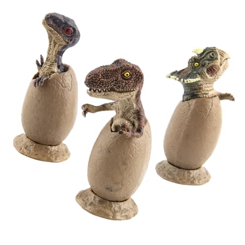 Kisangel 3 Stück Teiliges Geschlüpftes Dinosaurier Ei Modellset Realistische Gebrochene Detailreiche Dinoschlüpfer Figuren Dekoratives Sammlerstück für Dinosaurierfans von Kisangel