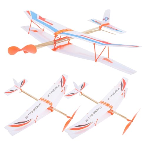 Kisangel 3 Stück Teiliges Gleitflugzeug aus Robustem Material Gummi Betriebene Flugzeuge für Kreative Outdoor Spielzeuge Fantasie und Geschicklichkeit Zufällige Farbe Zufällige Farbe von Kisangel