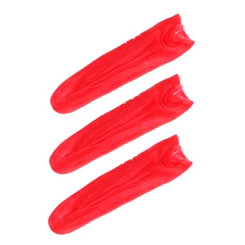 Kisangel 3 Stück Teiliges Halloween Zungen Realistisch Roter Langer Fake Tongue Prop Leichtes Wiederverwendbares Bühnenrequisit für Horror Partys Shows und Grusel Tricks von Kisangel