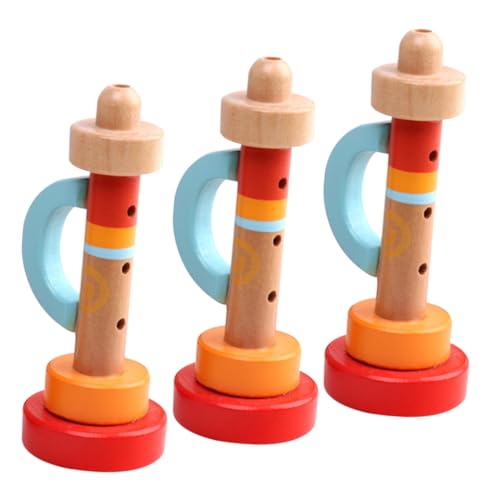 Kisangel 3 Stück Teiliges Holz Trumpetenset für Sicheres Geruchsfreies Blasinstrument Kompakt und Leicht Fördert Musikalische Kreativität als für Jungen und Mädchen von Kisangel