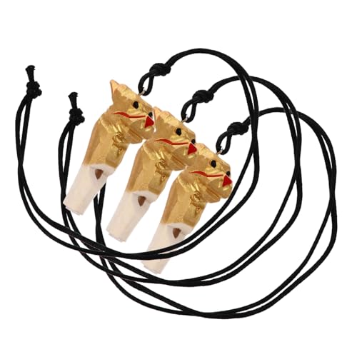 Kisangel 3 Stück Teiliges Holzpfeifen in Tierform aus Natürlichem Schadstofffreiem Material Handgefertigt mit Glatter Oberfläche Sicher für Leicht Tragbar als und Party Mitgebsel für von Kisangel