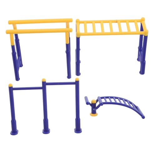 Kisangel 3 Stück Teiliges Miniatur Fitnessgeräte Set aus Langlebigem Kunststoff Realistisches Outdoor Sandspielplatz Zubehör Tragbare Mini Gym Modelle für Puppenhaus und Kreatives Spiel von Kisangel