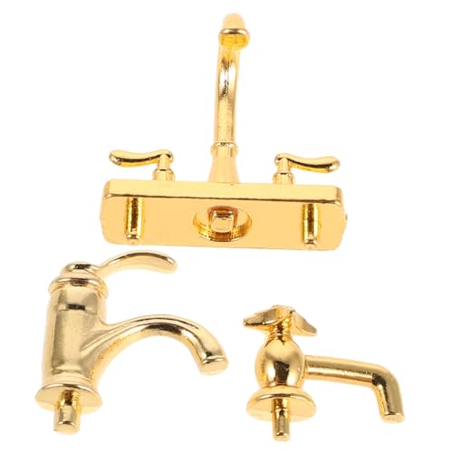 Kisangel 3stücke Miniatur-Wasserhahn Für Puppenhaus Realistisches Badezimmer-Accessoire Kompakte Dekoration Vielseitig Für Rollenspiele Und Fotografie von Kisangel