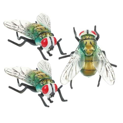 Kisangel 3 Stück Teiliges Realistisches Fliegenmodell Detailgetreue Insektenfigur aus Robustem Material Farbecht und Langlebig als Sammlerfigur Dekoration oder Lernspielzeug für von Kisangel