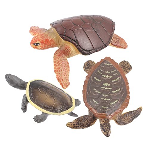 Kisangel 3 Stück Teiliges Schildkröten Modellset Miniatur Meerestier Figuren Dekorative Schildkrötenstatue für Zuhause als Robuste Materialien für Langanhaltenden Spaß von Kisangel