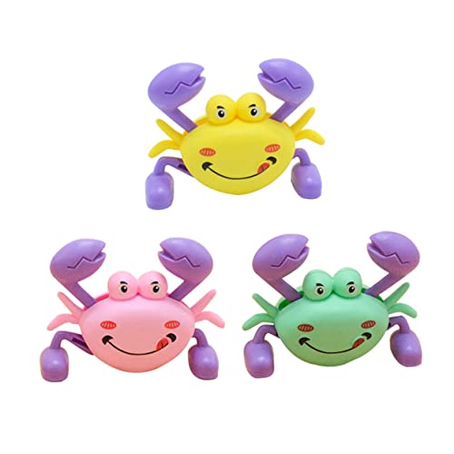 Kisangel 3 Stück Teiliges Wind Up Krabbenspielzeug Lustige Cartoon Krabben aus Kunststoff Leichtes Tragbares Uhrwerkspielzeug für Drinnen und Draußen als und Dekoration Zufällige Farbe von Kisangel