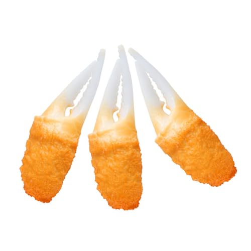 Kisangel 3 Stück Tempura -Garnelenmodellspielzeug Fotografie-Tempuras-Modell Kochspielzeug Küchendekoration Restaurantpropie dekorative gefälschte Tempuras PVC Orange von Kisangel