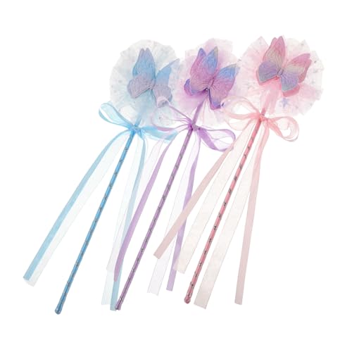 Kisangel 3 Stück Zauberstab Fee Schild Röhren Rosa magische spielzeuge puppenspielzeug deko Prinzessinnenstäbe für kleine Mädchen Zauberstäbe Prinzessin Gastgeschenke Plastik von Kisangel