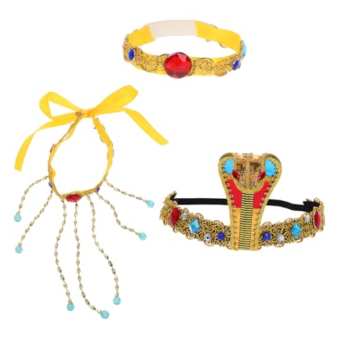 Kisangel 3 Teiliges Schlangenförmiges Stirnband Armband Set Ägyptische Cosplay Kostüme Ägyptisches Göttinnen Kostüm Halloween Kostüm Ägyptische Kopfbedeckung Für Frauen von Kisangel